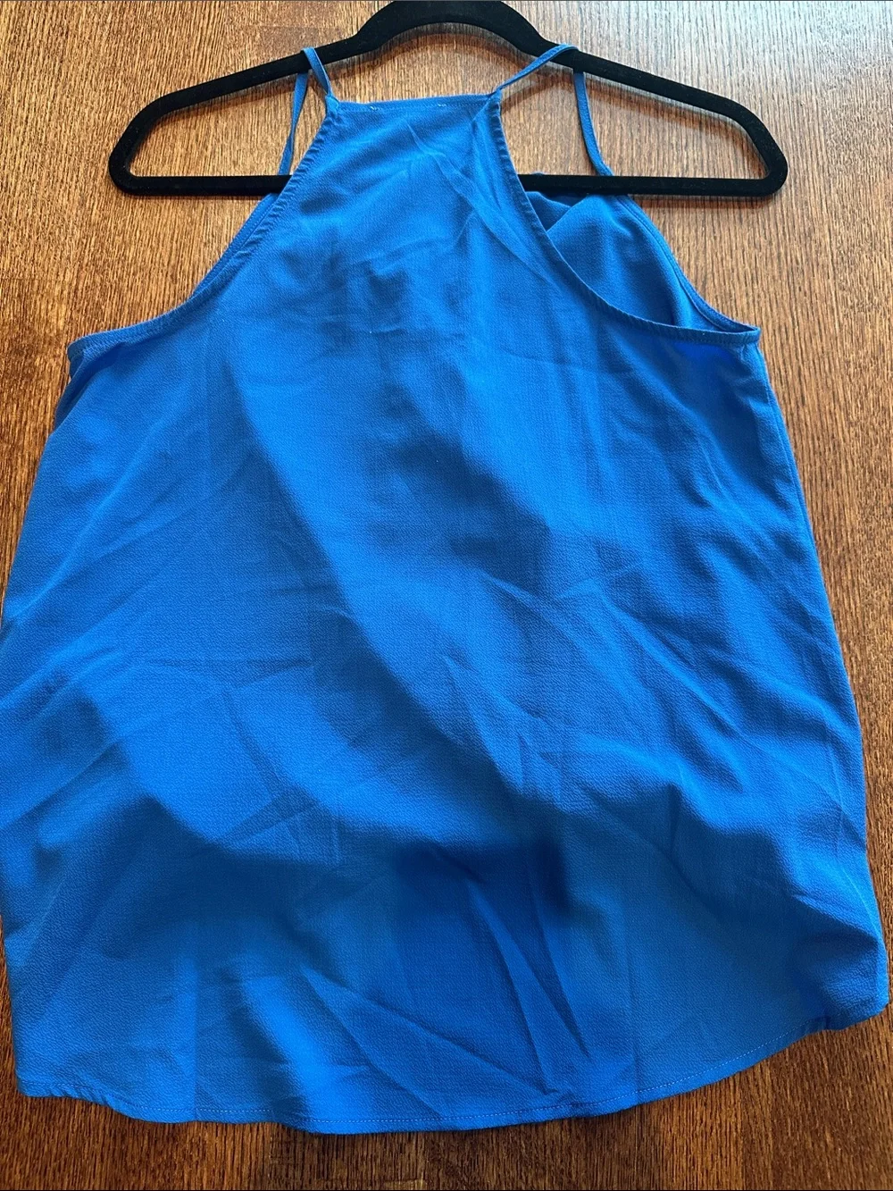 Main Strip Electric Blue Ruffle Halter Cami - Picture 4 of 4
